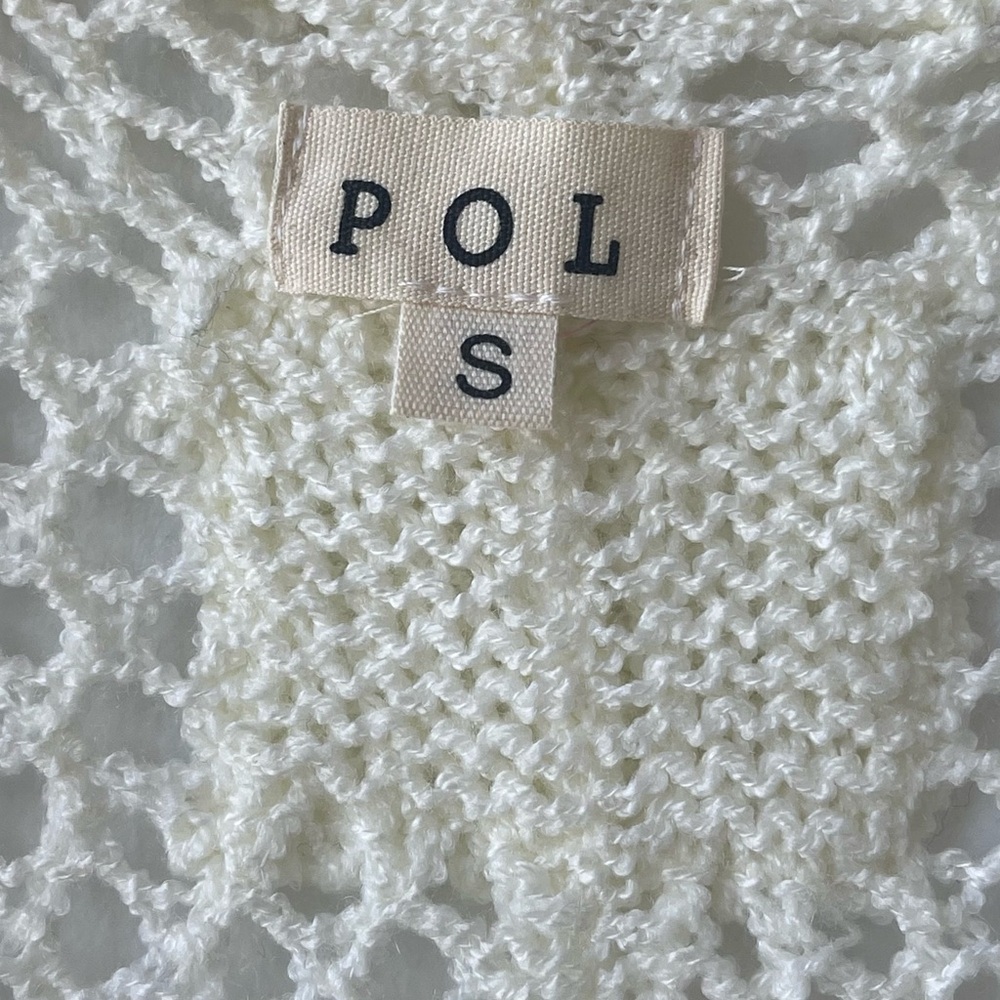 POL BOHO OPEN KNIT OFF WHITE LONG CROCHET CARDIGAN SIZE SMALL NWOT - Picture 9 of 12